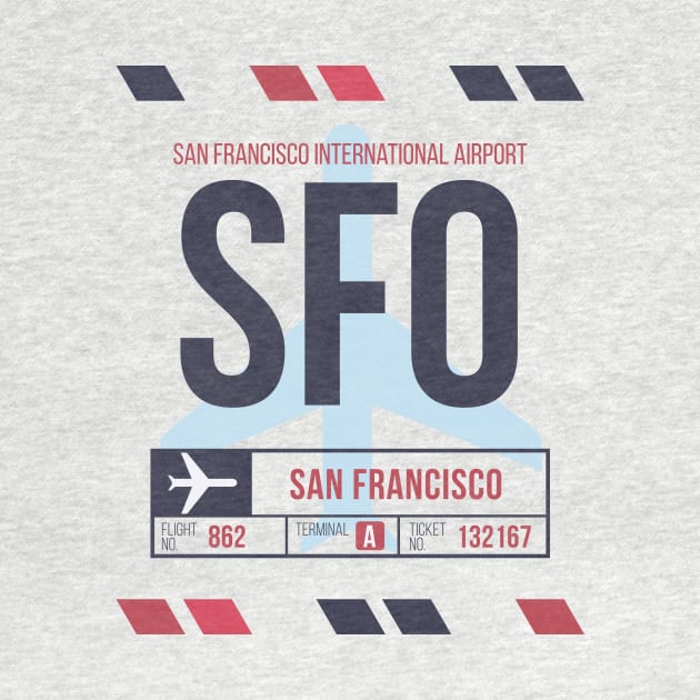 San Francisco (SFO) Airport Code Baggage Tag A by SLAG_Creative